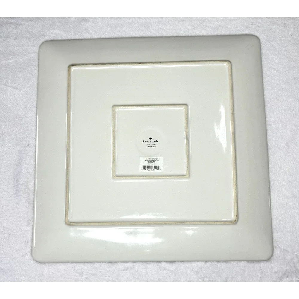 Kate Spade New York Lenox Pizza Platter Large Square Tray Serving Dish Chef New